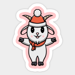 Cute Christmas Goat Sticker